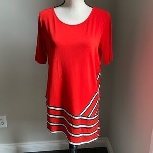 Calvin Klein Asymmetrical Red Blouse Size S NWT
